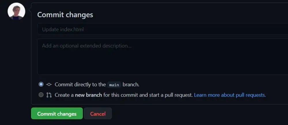 Committing changes on Github