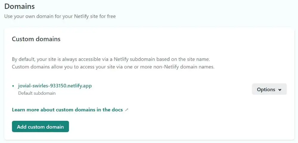 Netlify custom domain
